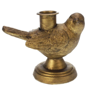 kandelaar op voet met vogel, 11x7x9cm